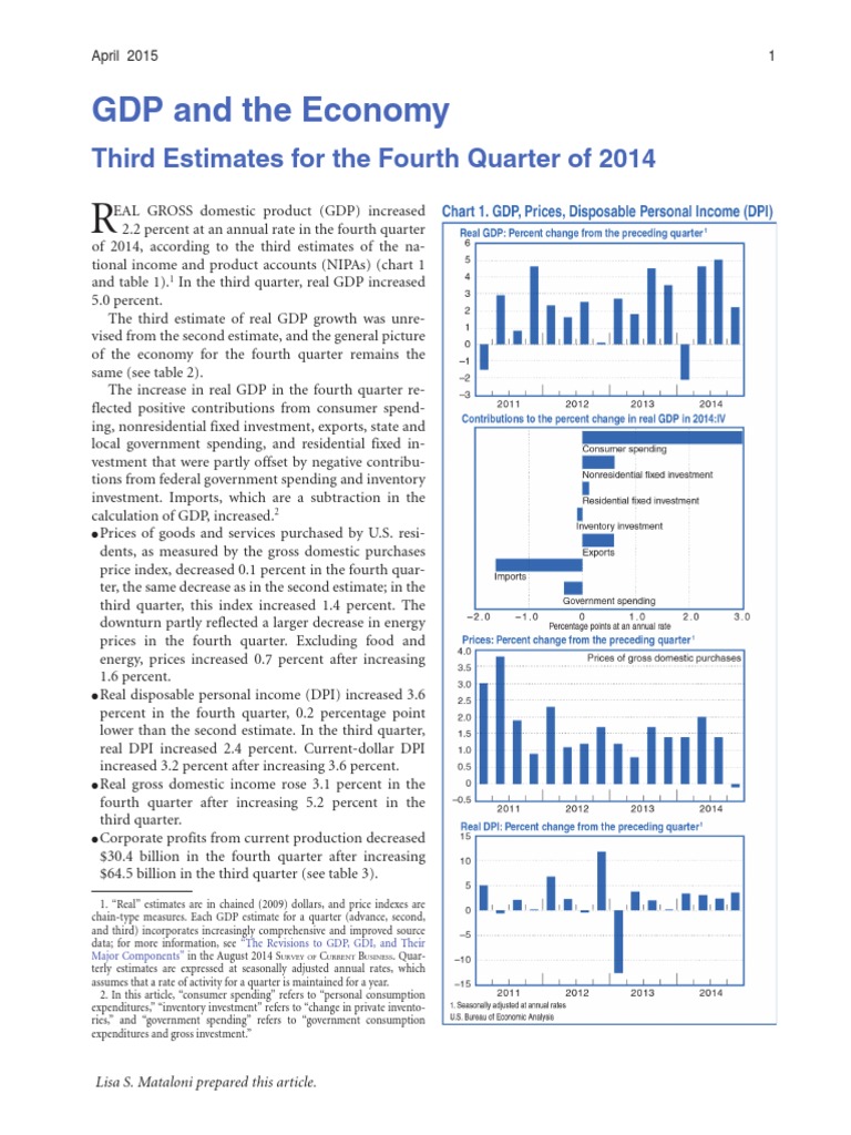 Q4 2014 GDP Growth Analysis | PDF | Gross Domestic Product | Recession