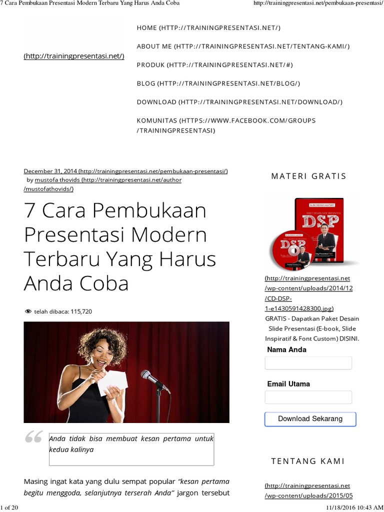 Pembukaan Untuk Presentasi