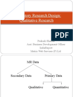 Exploratory Research Design: Qualitative Research