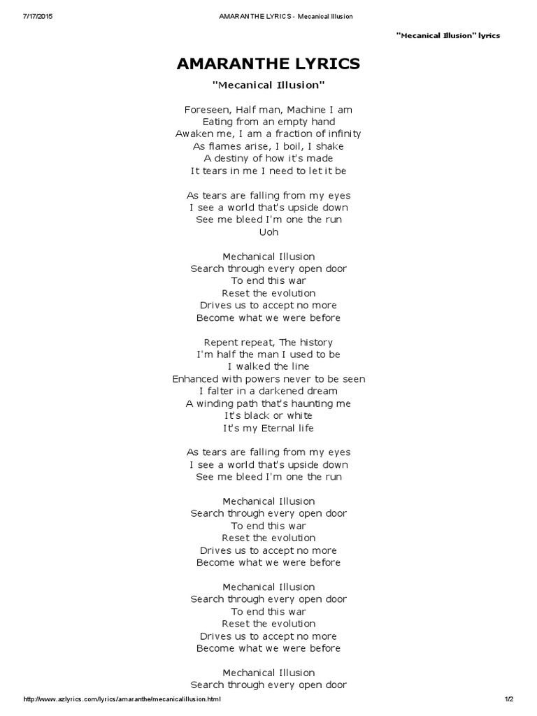 Amaranthe Mecanical Illusion