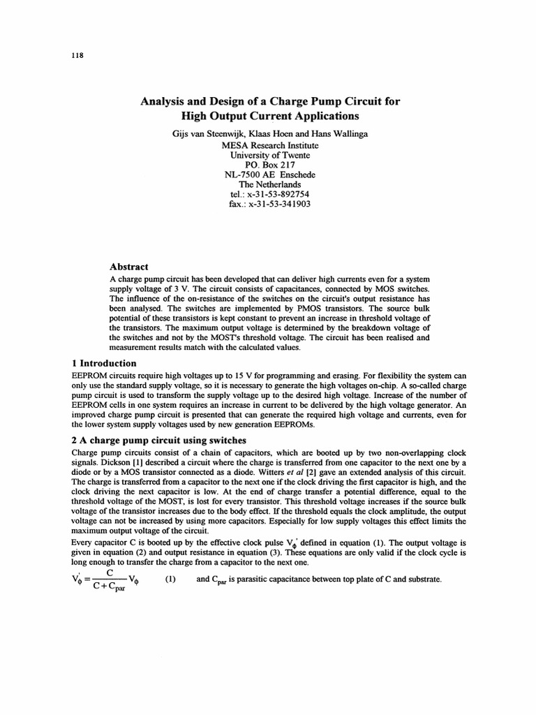 Analysis and Design of A Charge Pump Circuit For High Current | PDF ...