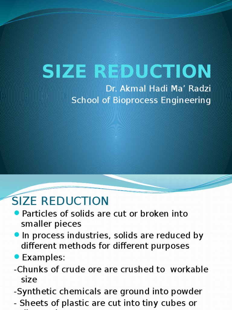 Size Reduction Techniques | PDF | Mill (Grinding) | Building Engineering