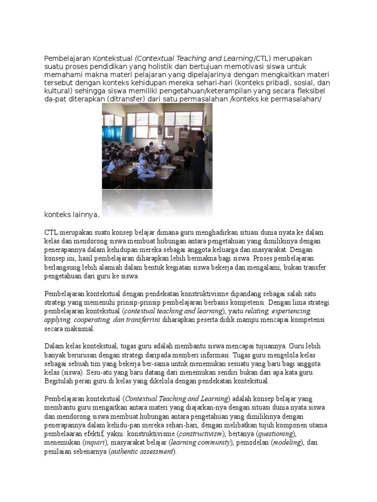 Pembelajaran Kontekstual Pdf