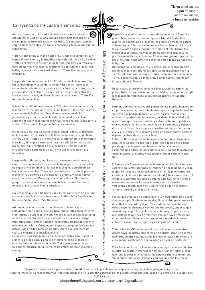 La leyenda de los cuatro elementos | PDF | Mitos de la creación | Alma