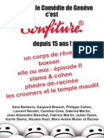 Confiture, Le Programme de La Saison 2010-2011