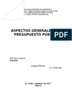 Aspectos Generales Del Presupuesto Público