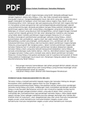 Peranan Tamadun Melayu Dalam Pembinaan Tamadun Malaysia  PDF