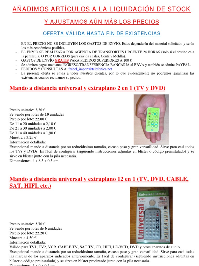 Frabel Import | PDF | Diodo emisor de luz | Electrónica