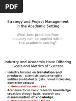 Strategy and Project Management in The Academic Setting