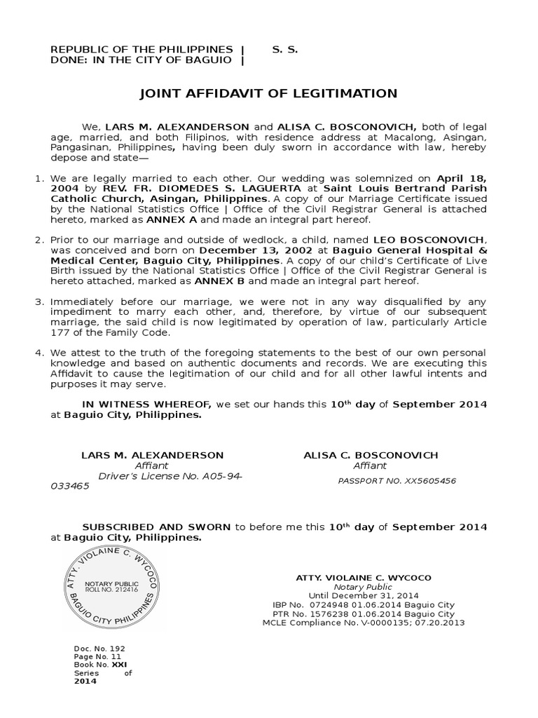 Legitimation By Marriage Deed – QUESTIONS AND ANSWERS ABOUT ...