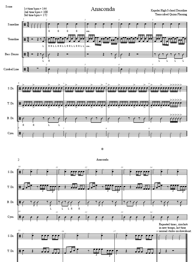 Anaconda Drumline Cadence