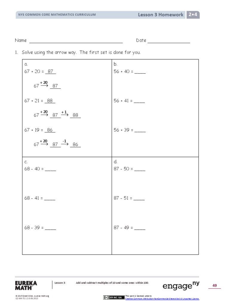Eureka math grade 2 lesson 7 answer key picture
