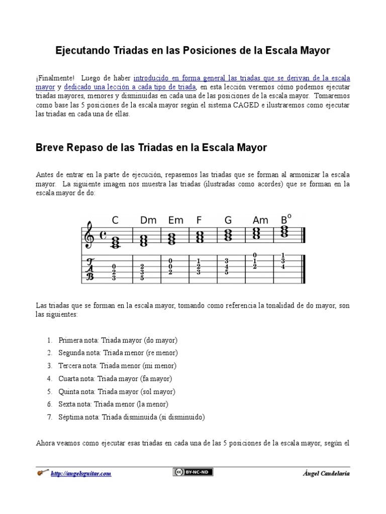 05 Ejecutando Triadas en Las Posiciones de La Escala Mayor | PDF ...