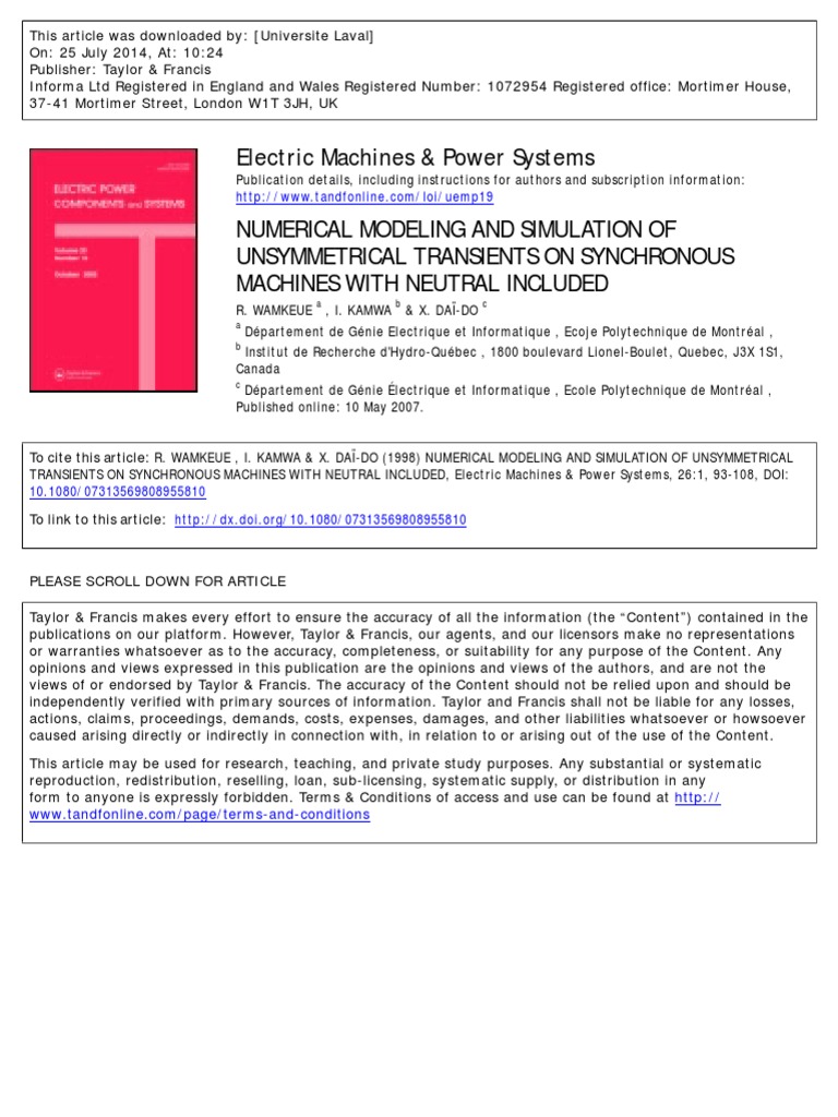 Numerical Modeling and Simulation of Uns | PDF | Electrical Impedance ...