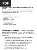 Diferença Entre Compreensão e Interpretação de Texto e Produção de Texto