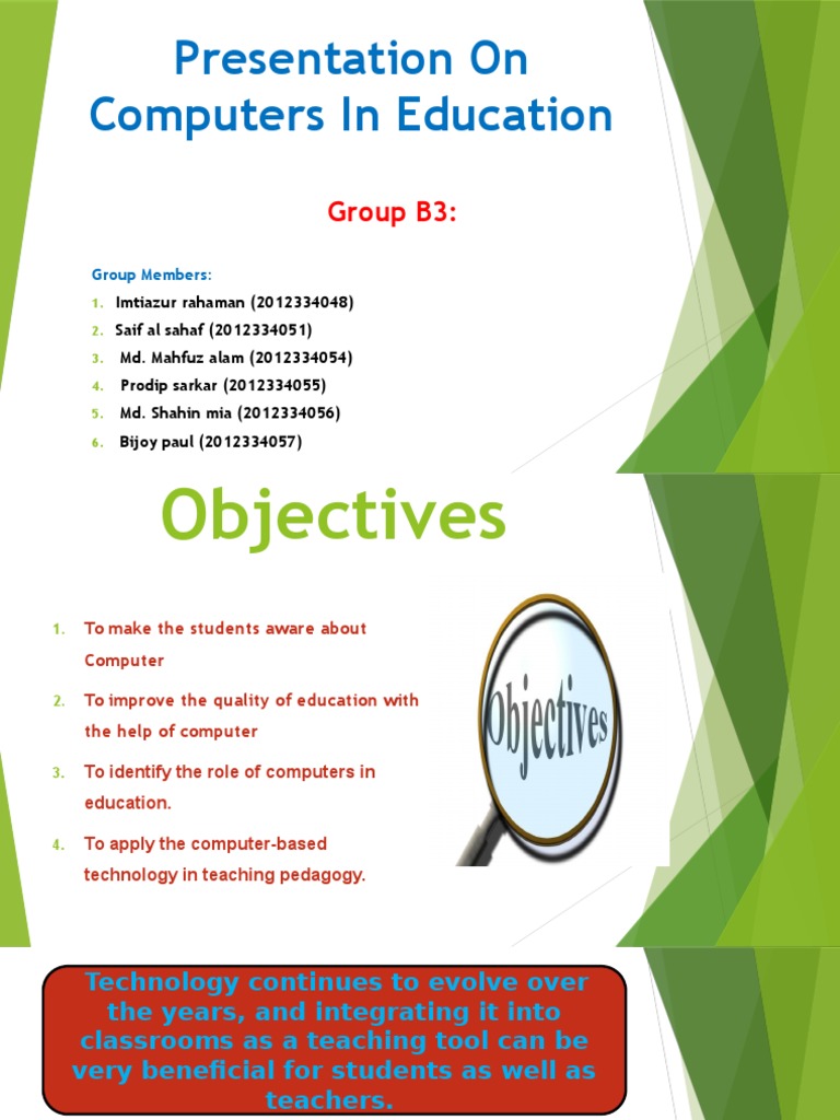 Computers in Education ppt | Educational Technology | Teachers