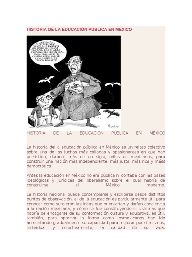 Historia de la Educación Pública en México | PDF | México | Educación ...