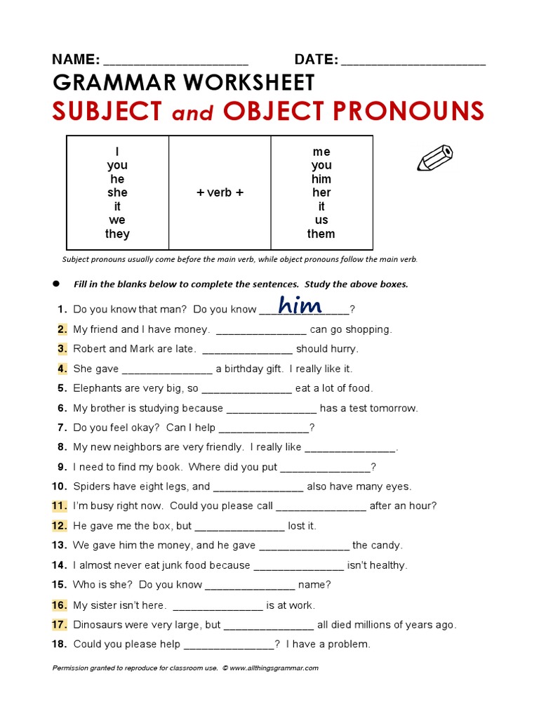 exercise-object-pronoun-object-grammar-syntactic-relationships