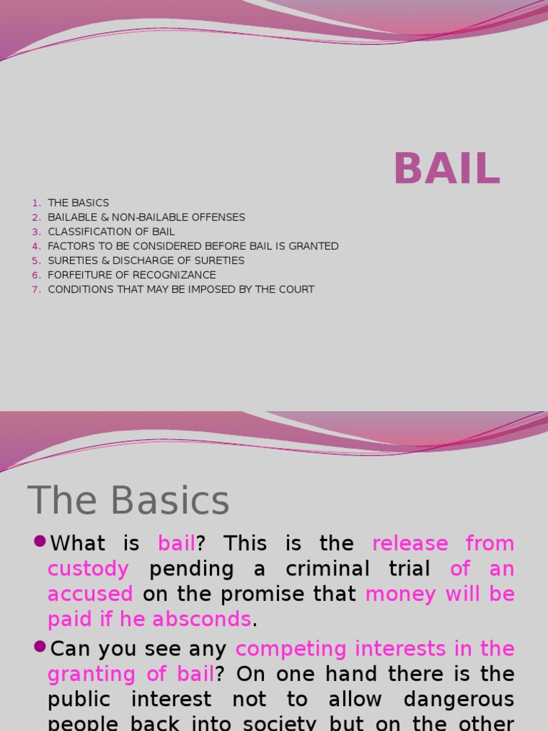 Understanding Criminal Bail Procedures | PDF | Bail | Arrest