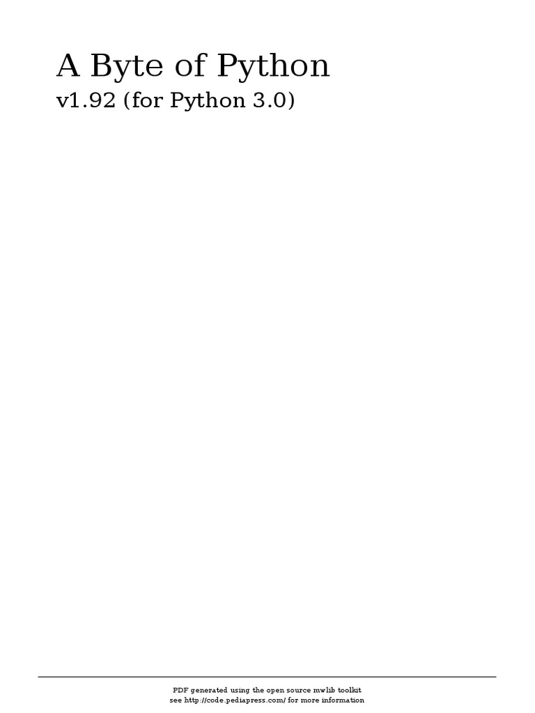 Byte of Python PDF | PDF | Python (Programming Language) | Object ...