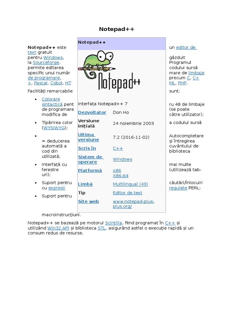 Documentatie Notepad++ | PDF