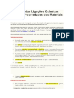 Influência Das Ligações Químicas Sobre As Propriedades Dos Materiais