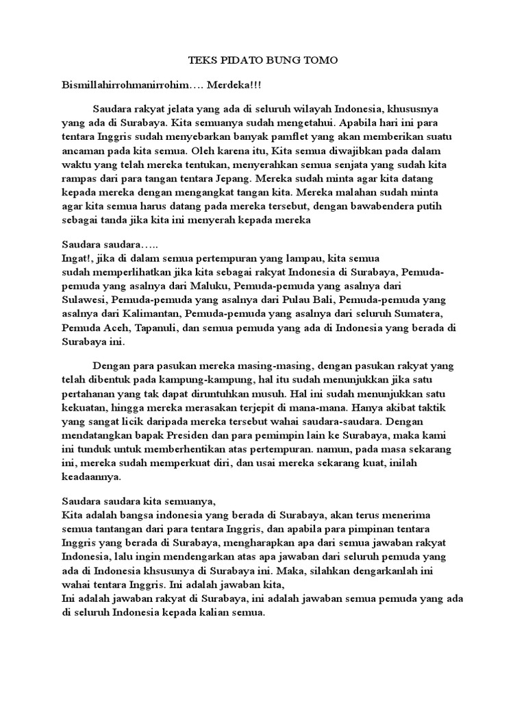 Teks Pidato Bung Tomo Docx