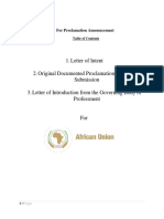 Proclamation Announcement for the African Union