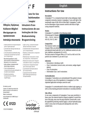 Compoglass F | PDF | Materials | Chemicals