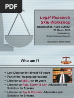 Legal Research Skills Workshop 2013 - Presentation