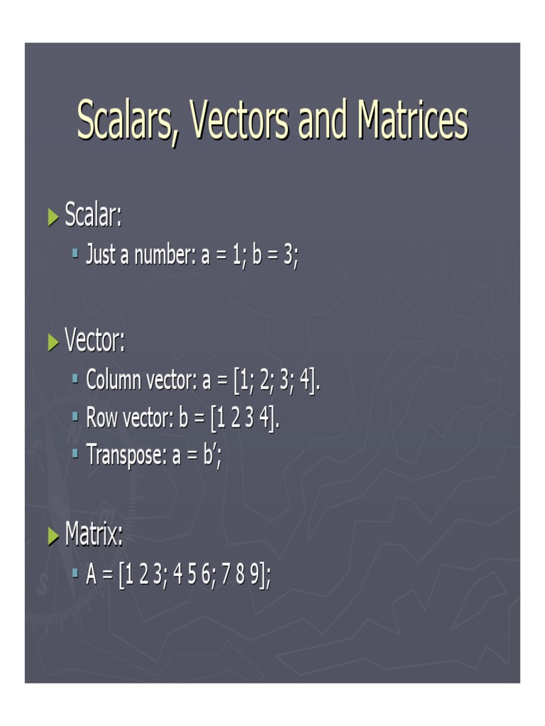 Scalars, Vectors and Matrices PDF