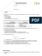 Physics Weekly Worksheet G8 PB Static Electricity