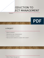Introduction To Project Management: Lesson 9