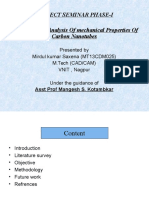 Project Seminar Phase-I Modelling and Analysis of Mechanical Properties of Carbon Nanotubes