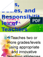 Roles, Duties, and Responsibilit Ies of Teachers: Lanely S. Solito