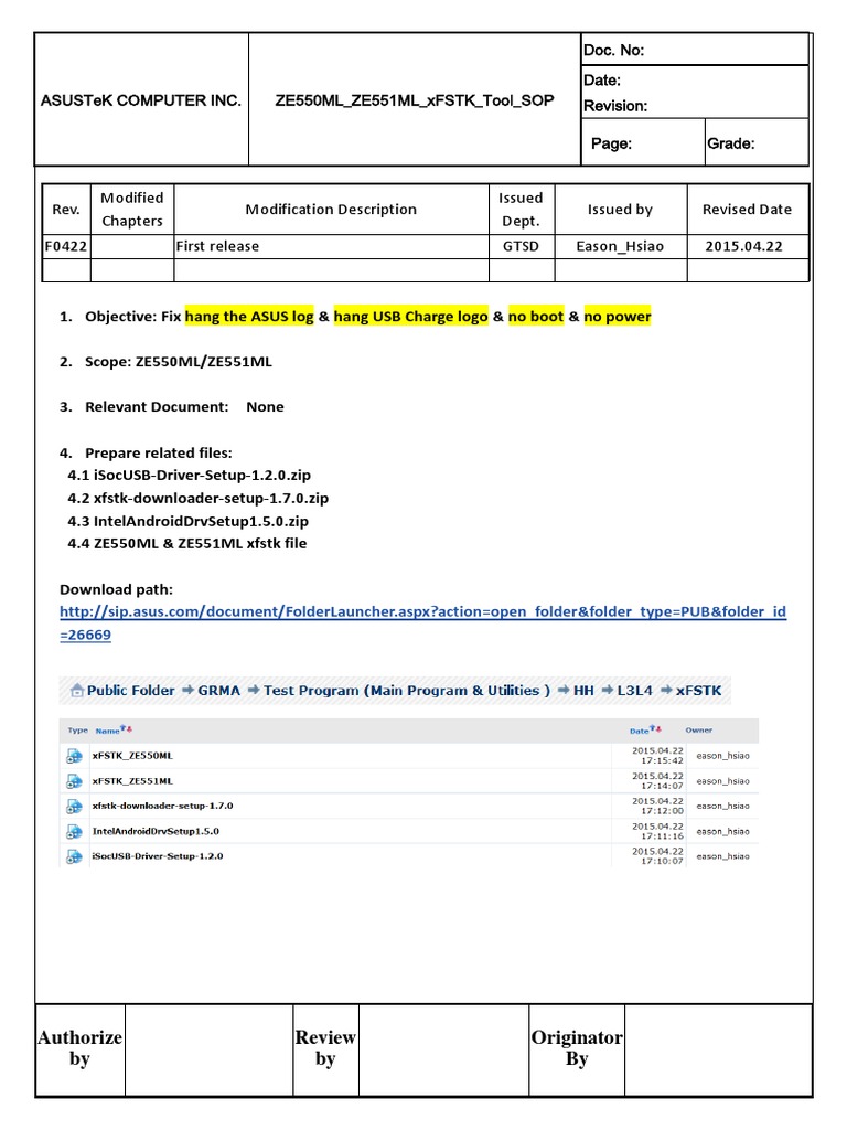 ZE550ML xFSTK Tool Installation Guide | PDF | Usb | Computer Hardware