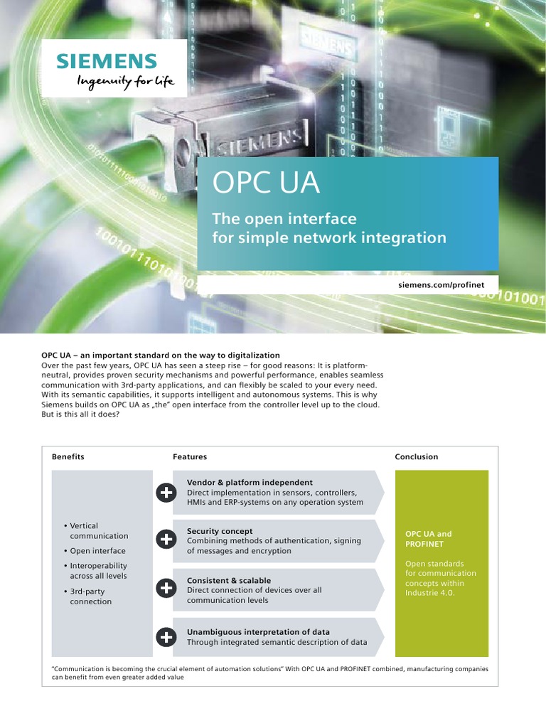 Flyer Opc Ua and Profinet en | PDF | Cloud Computing | Digital Technology
