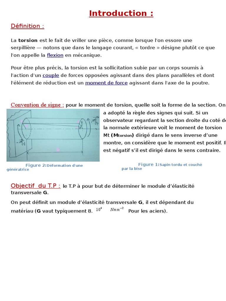 Essai de Torsion en Mécanique RDM | PDF | Mécanique newtonienne | Mécanique