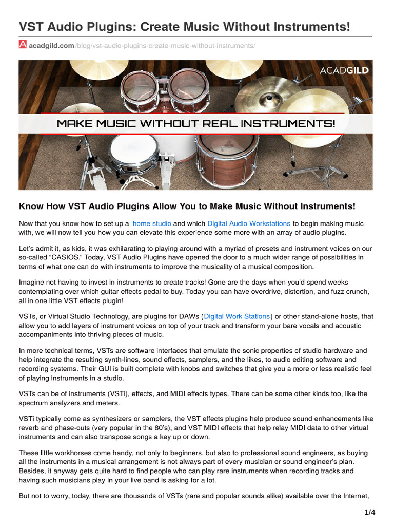 VST Audio Plugins Create Music Without Instruments Acadgild