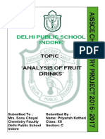 Delhi Public School Indore: Topic: Analysis of Fruit Drinks'