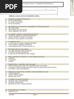 Ficha de Verificação de Leitura (Preparação) - O Cavaleiro Da Dinamarca