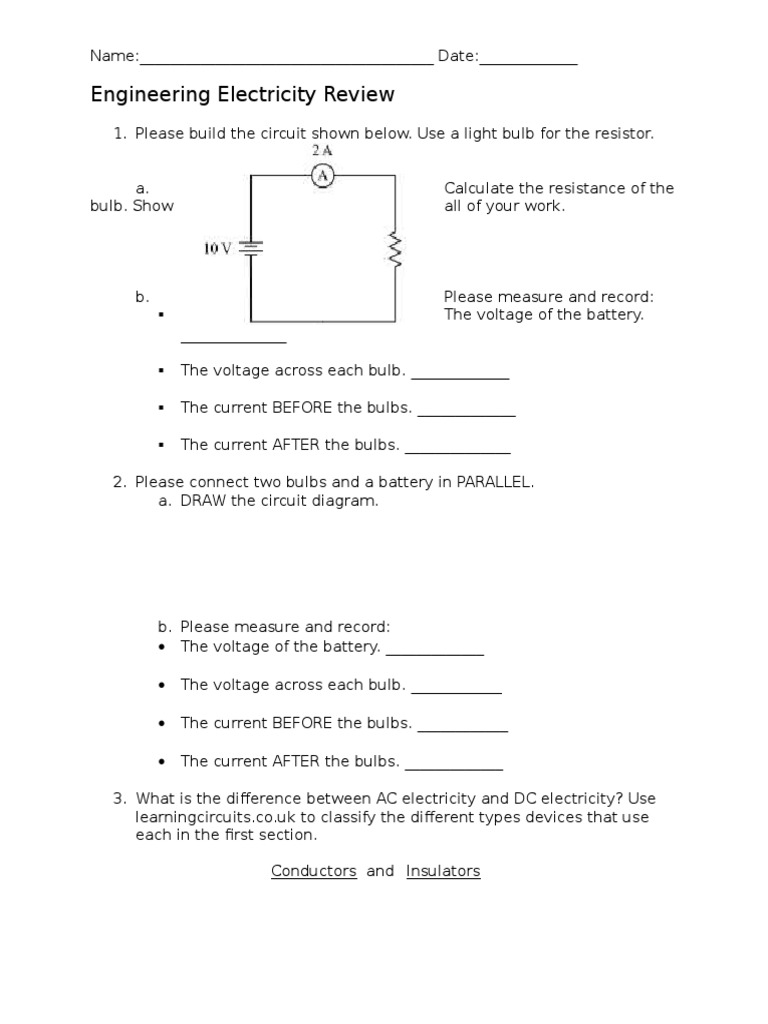 Engineering Electricity Review | PDF | Electrical Resistance And ...