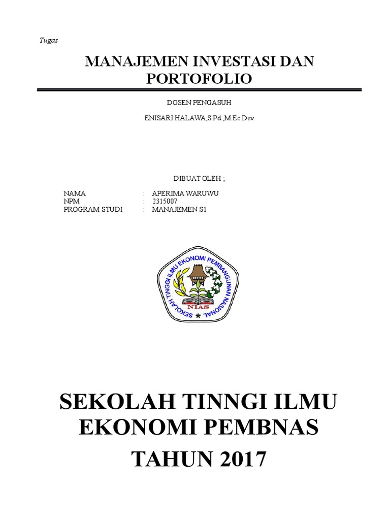 Makalah Manajemen Investasi