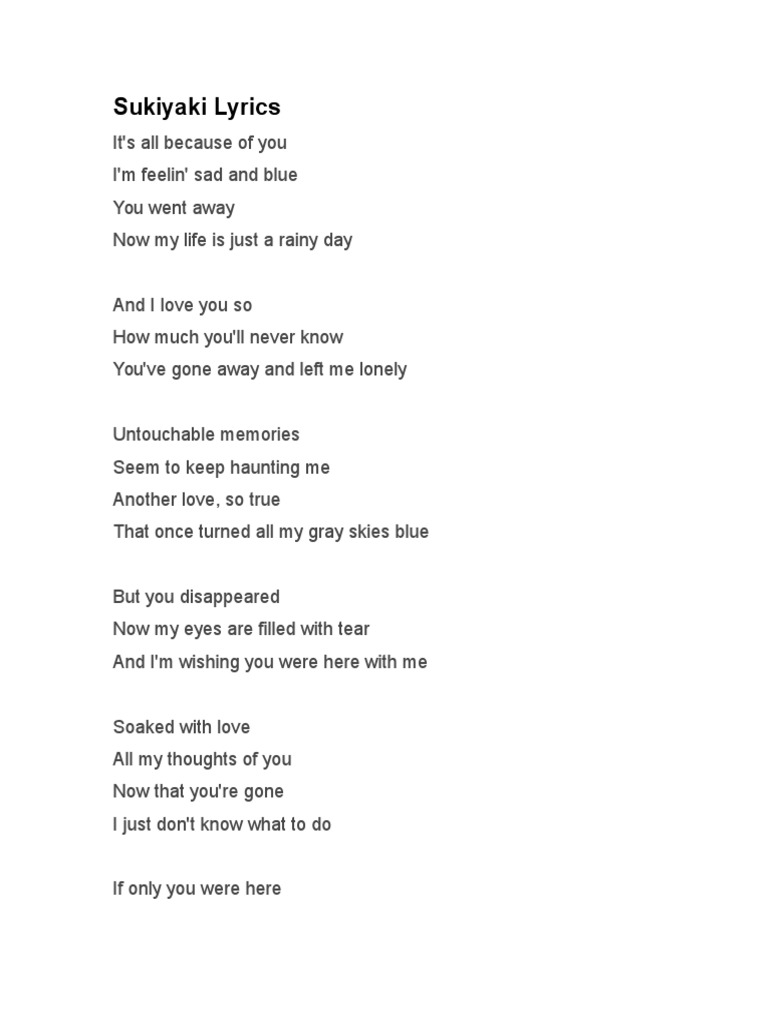 Sukiyaki Lyrics | PDF