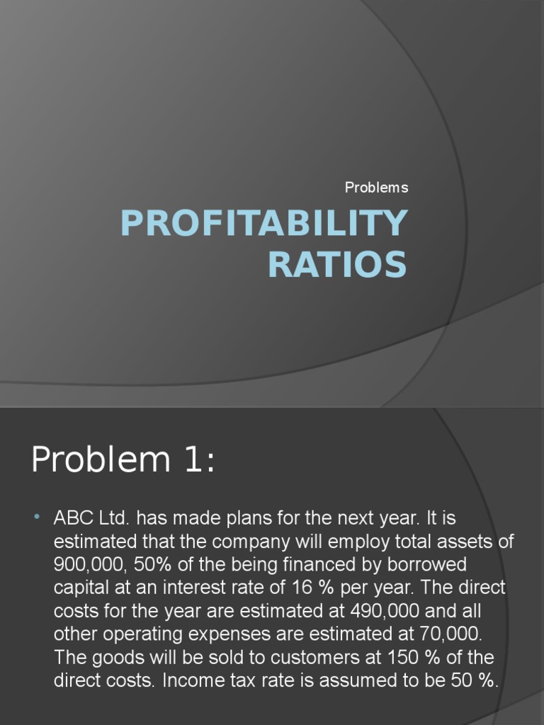 Profitability Ratios: Problems | PDF