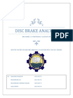 Disc Brake Analysis: Mechanics of Materials-I Lab Report