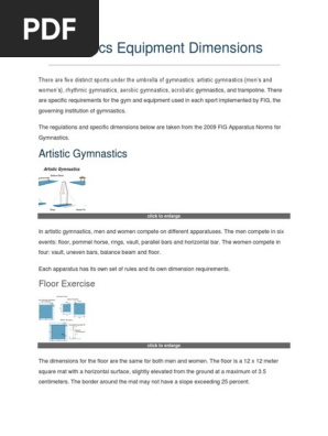 Gymnastics Equipment Dimensions Gymnastics Athletic Sports