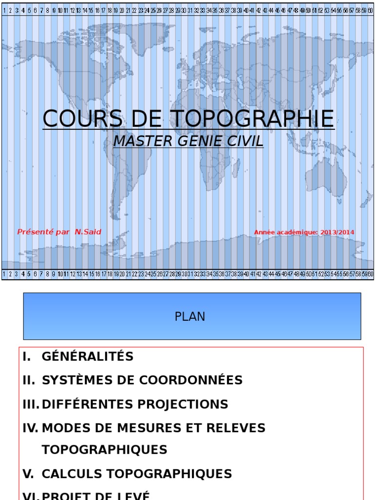 Cours de Topographie pour Génie Civil | PDF | Topographie | Système de ...
