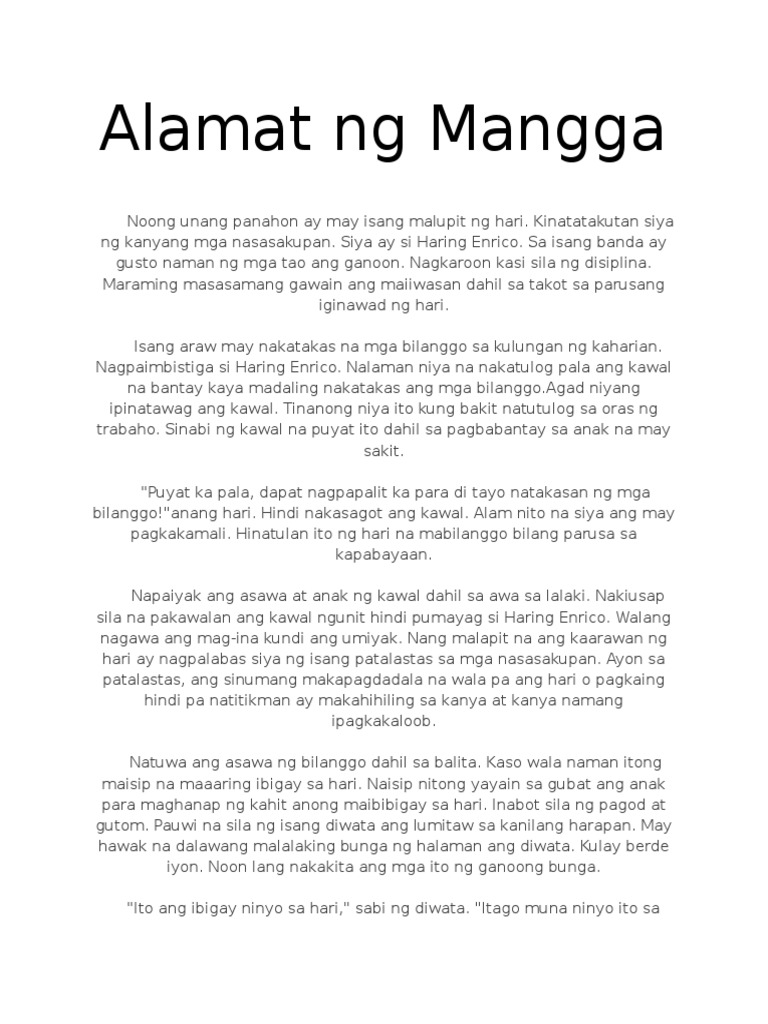 Alamat NG Mangga | PDF