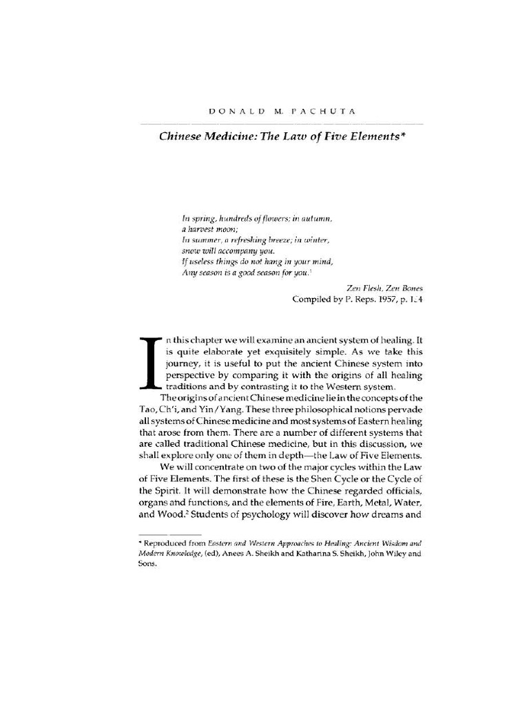 Chinese Medicine The Law of Five Elements | PDF | Yin And Yang ...